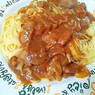 残ったカレーで✿カレーパスタ❤